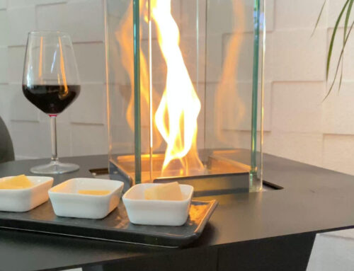Olympus the bioethanol fireplace that can serve as an elegant side table